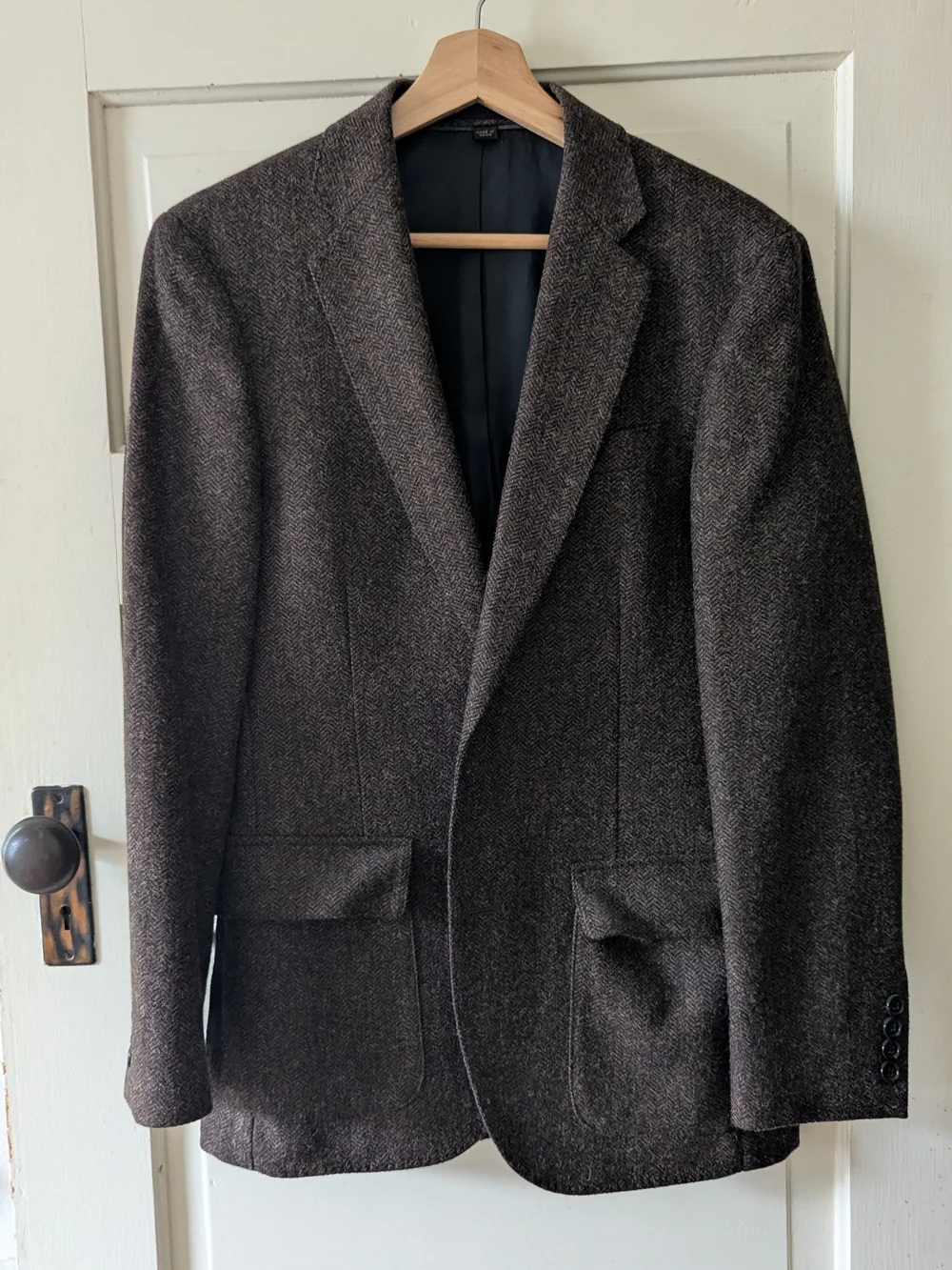 J. Crew Brown Herringbone Wool Sport Coat